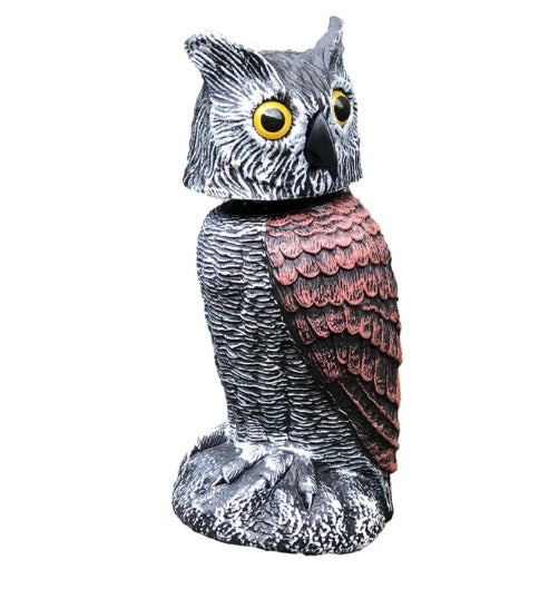 Realistic Outdoor Owl Decoy Set With Rotating Head