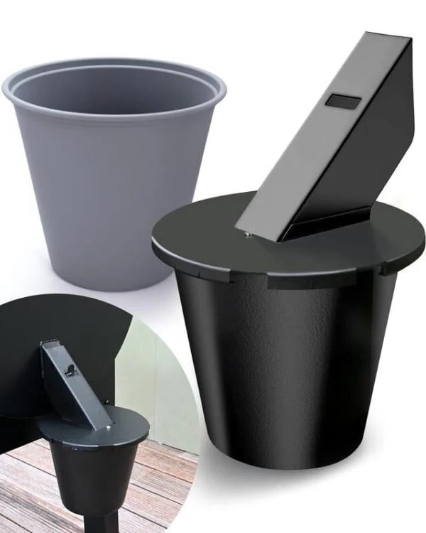 Grill Grease Collector with Lid and Reusable Liner, Quick-Fit for 1.6in Side Spouts