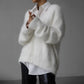 Womens Knit Sweater with Round Neckline and Natural Fiber, Breathable Design