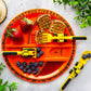 Children's Sectioned Plate with Soft Grip Utensils and Construction Theme for Ages 12 Months Up