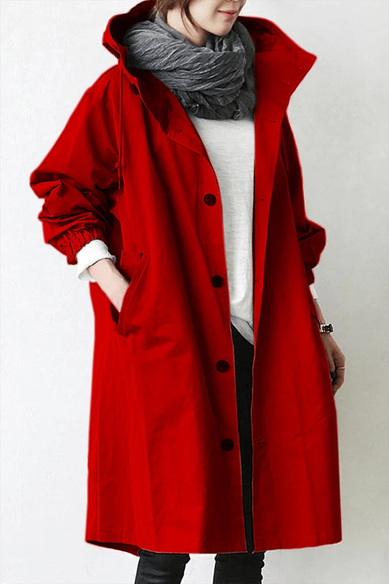 Stretch Coat with Subtle Waist Shaping and Breathable Knit, Machine Washable
