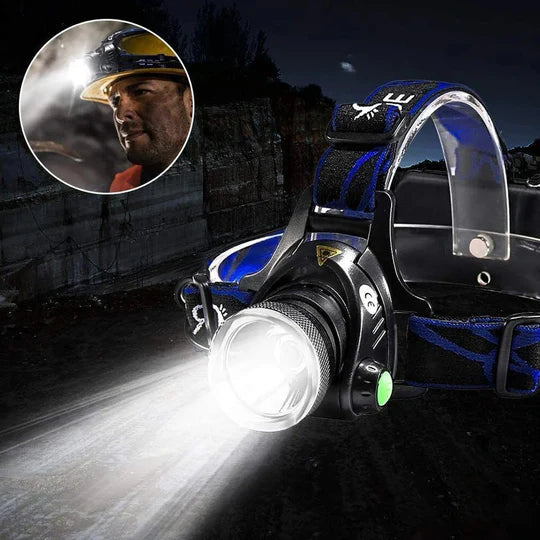 Ultra Bright Rechargeable LED Headlamp with Adjustable Zoom
