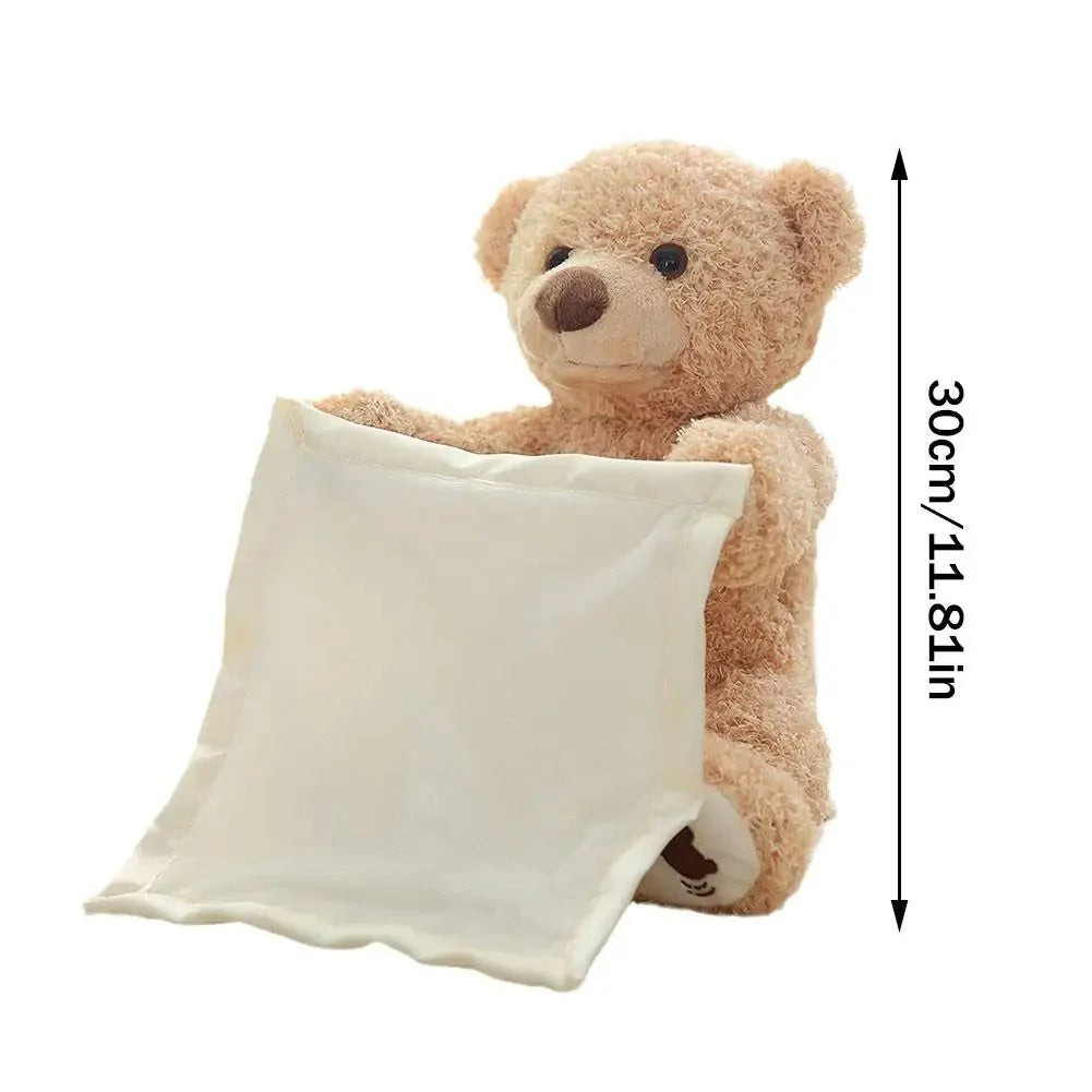 Interactive Baby Plush with Peek-A-Boo Motion and Soothing Melodies, Removable Cover