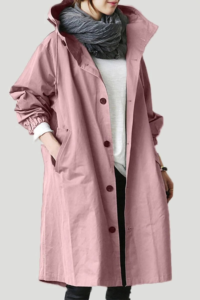 Stretch Coat with Subtle Waist Shaping and Breathable Knit, Machine Washable