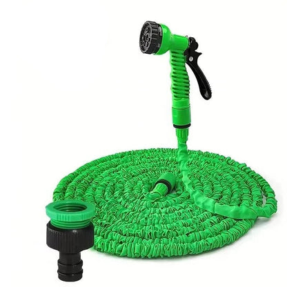Expandable Garden Hose with Seven Spray Nozzle and Flow Control Lever