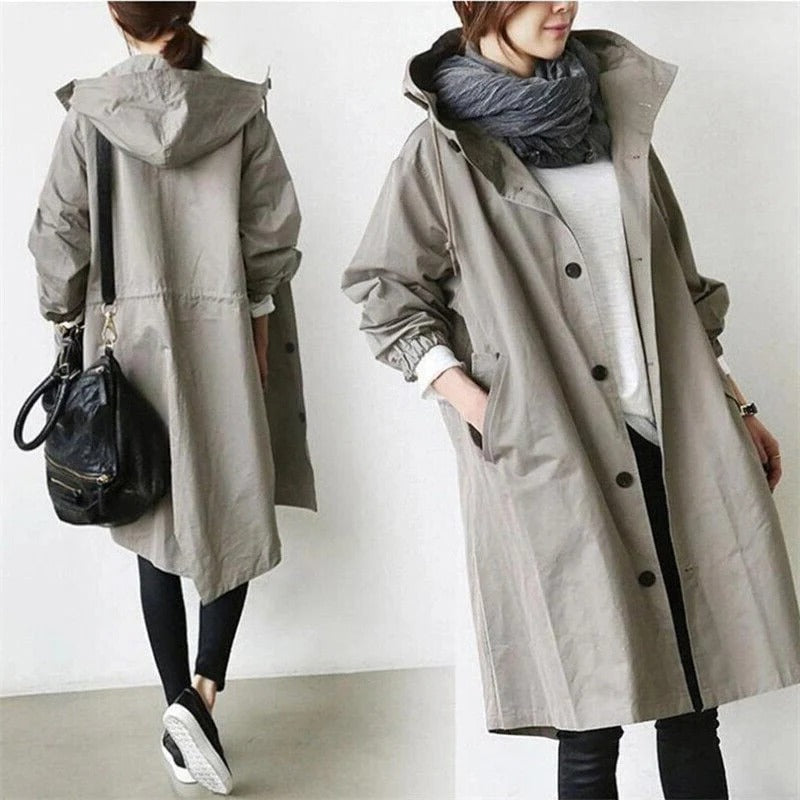Stretch Coat with Subtle Waist Shaping and Breathable Knit, Machine Washable