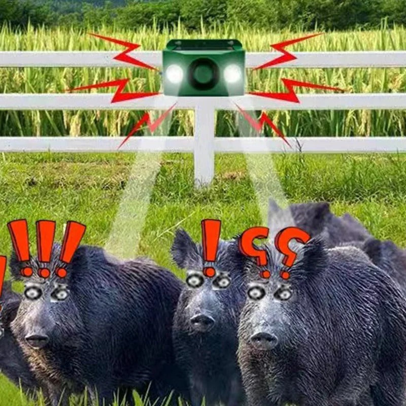 Solar Animal Deterrent Light with Flashing Spotlight and Alarm for Gardens