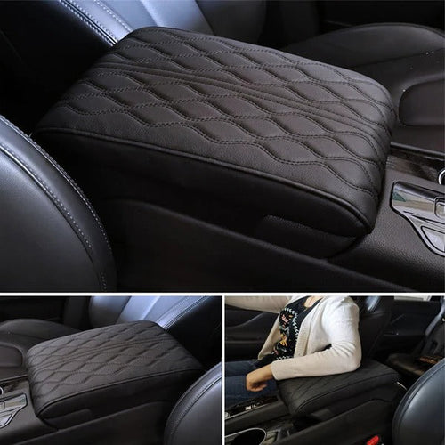 Memory Foam Car Armrest Cushion with Waterproof Microfiber Cover and Elastic Band Installation