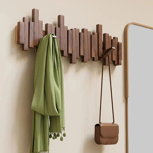 Wooden Wall Coat Hook Piano Design, Practical and Elegant Entryway Organizer