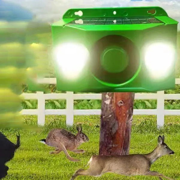 Solar Animal Deterrent Light with Flashing Spotlight and Alarm for Gardens