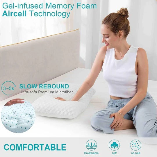 Cooling Pillow With Dual-Sided Gel Memory Foam