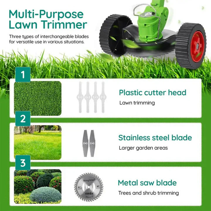 Powerful Battery-Operated Cordless Grass Trimmer