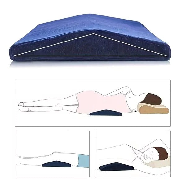 Memory Foam Lumbar Pillow with Breathable Mesh Cover and Adjustable Strap