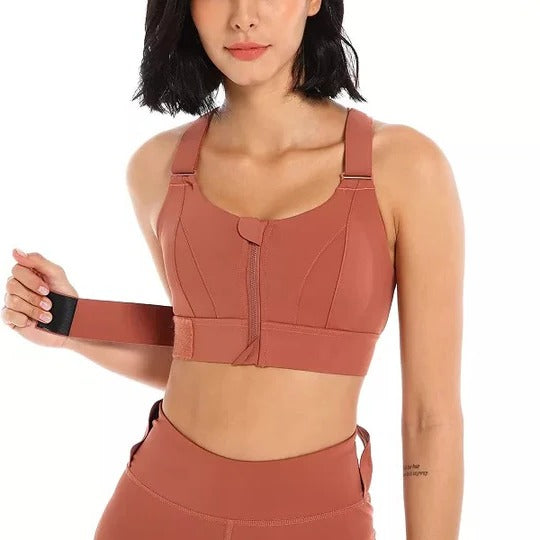 High Support Front-Zip Sports Bra for Active and Everyday Wear
