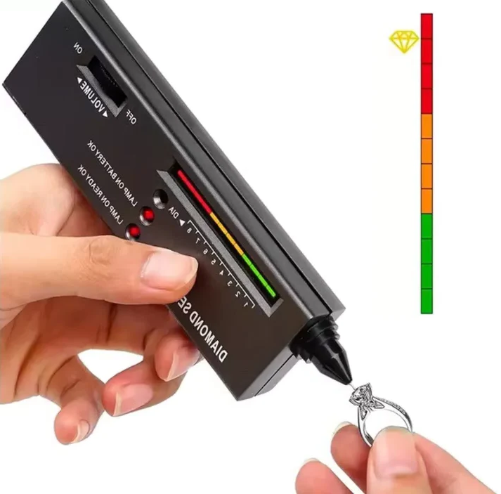 Portable Diamond Authenticity Tester with LED Display and Audio Alert, Calibration Tool Included