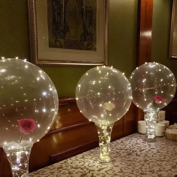 Color Changing LED Balloon with Reusable Holder and Natural Latex, 18-24in