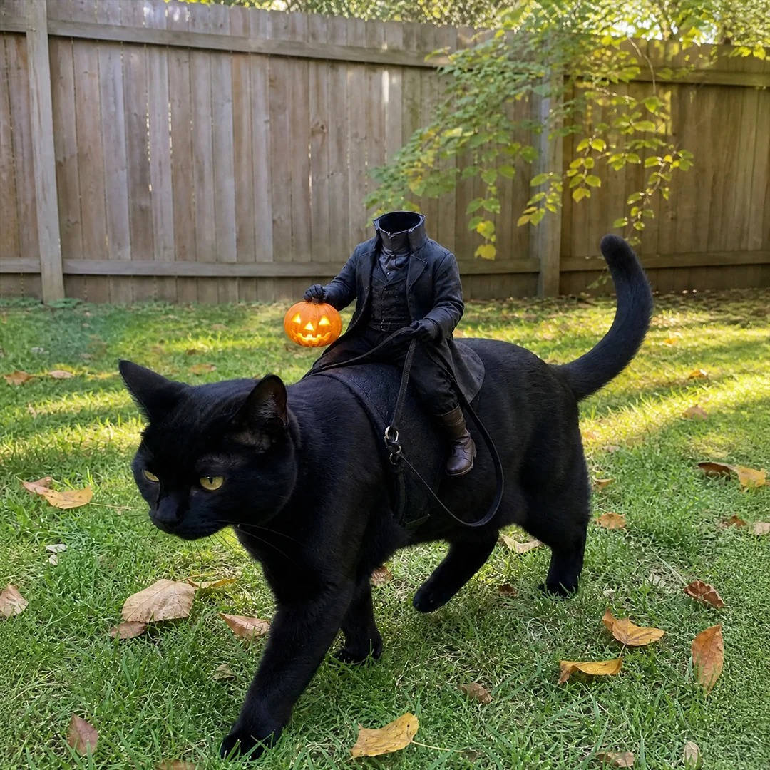 Headless Horseman Pet Costume, Halloween Costume for Cats and Dogs, Parties and Dress Up