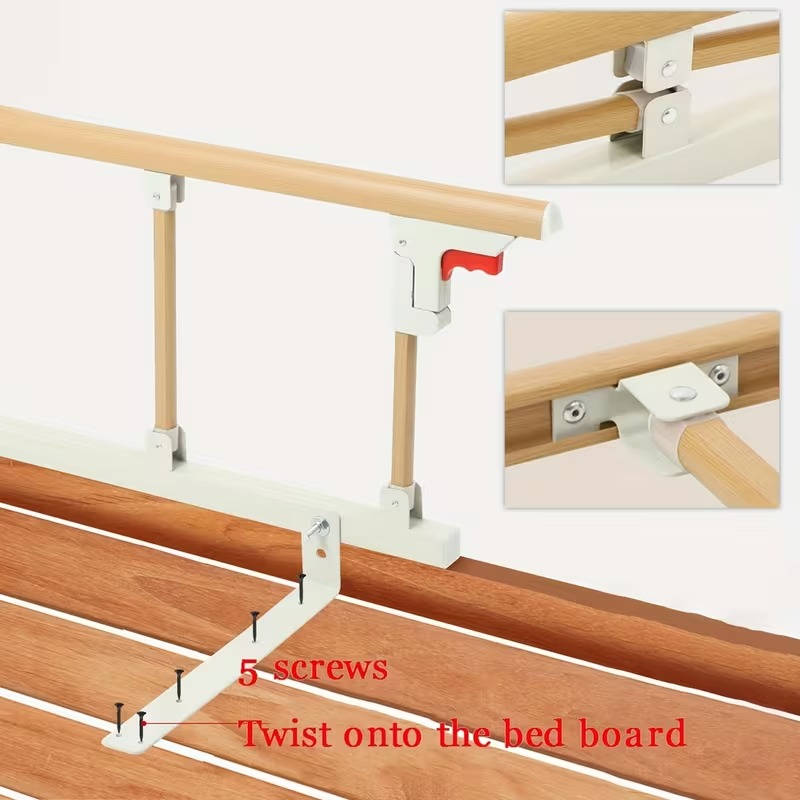 Large Anti Fall Elderly Bed Guard Rail, Adjustable Safety Bed Assist Rail for Seniors
