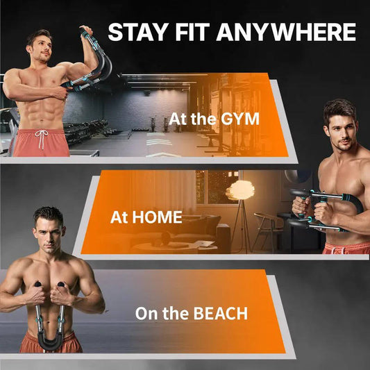 Adjustable Power Twister Bar, Portable Spring Resistance, Upper Body Strength Trainer for Chest, Shoulders & Arms