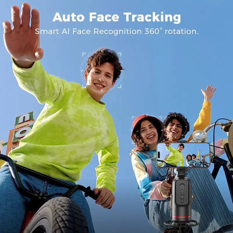 Auto Face Tracking Tripod, 360° Rotation, Gesture Control, Smart Phone Holder for Live Streaming, Vlogging & Video