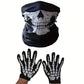 Grim Reaper Costume with Glowing Red Eyes and Skeleton Gloves, Three Piece Scythe