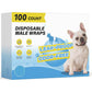 100 Count Dog Belly Bands for Male Dogs, Disposable Male Dog Diapers, Leakproof Dog Wraps with Wetness Indicator