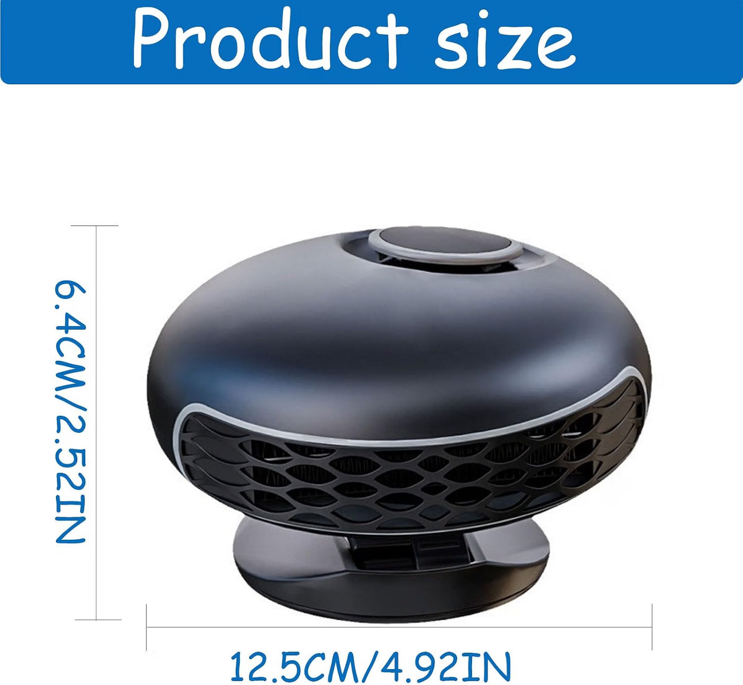 12V Car Heater, 150W Cigarette Lighter Defroster & Defogger, 360° Rotating Portable Fast Heater for Windshield