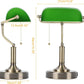 Vintage Bankers Desk Lamp, Retro Green Table Lamp