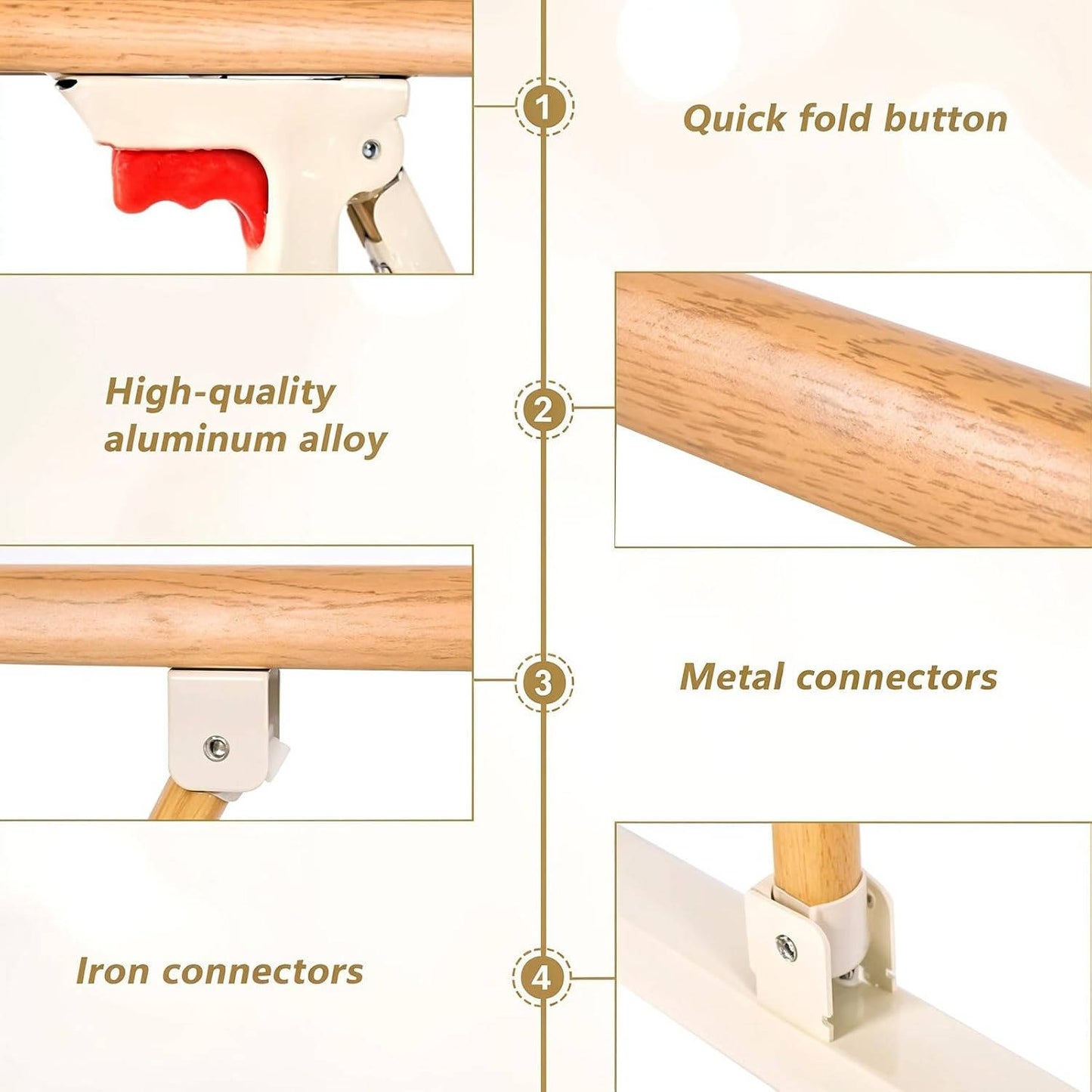 Large Anti Fall Elderly Bed Guard Rail, Adjustable Safety Bed Assist Rail for Seniors