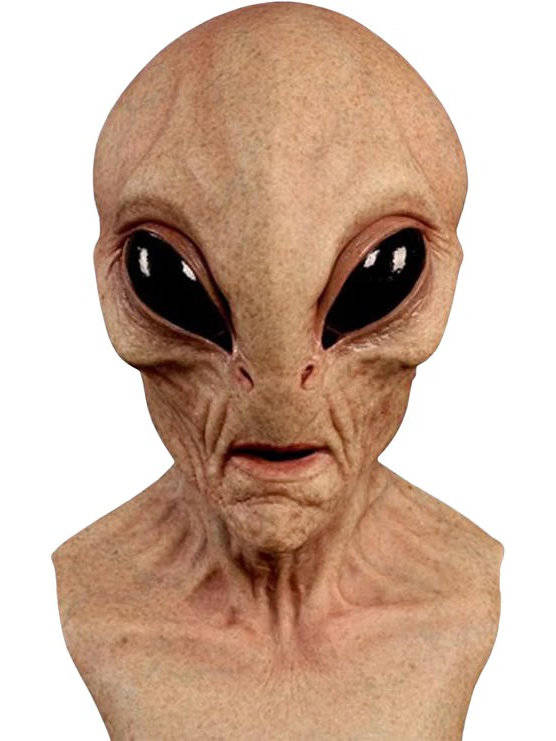 Adult Alien Mask, Area 51 Full Head Latex Mask for Halloween Cosplay Costume Parties