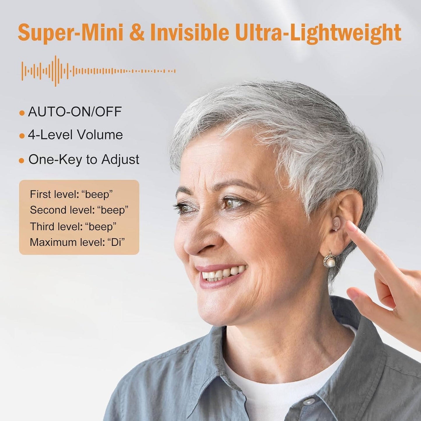 Mini Invisible Hearing Aid, 6 Channel Digital Chips with Intelligent Noise Cancellation