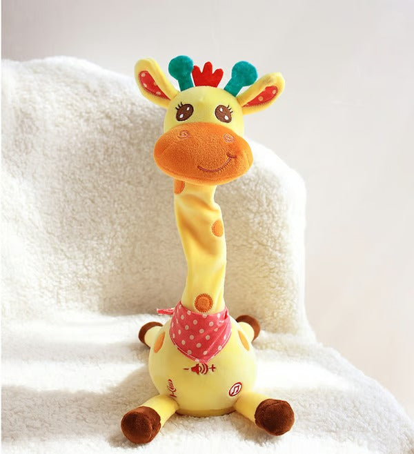 Interactive Plush Giraffe with Music and Voice-Mimic, 12in Rechargeable