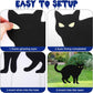 6 Pack Halloween Black Cat Yard Decorations, Waterproof Lawn Signs with Stakes and Glow in Dark Eyes for Outdoor Halloween Decor