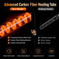 Outdoor Infrared Patio Heater, 500W/1000W Portable Electric Floor Heater with Carbon Fiber Tube, Waterproof Overheat Protection
