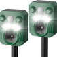Motion Activated Animal Deterrent with Ultrasonic Sound and Flashing Light, Solar Powered
