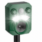 Motion Activated Animal Deterrent with Ultrasonic Sound and Flashing Light, Solar Powered