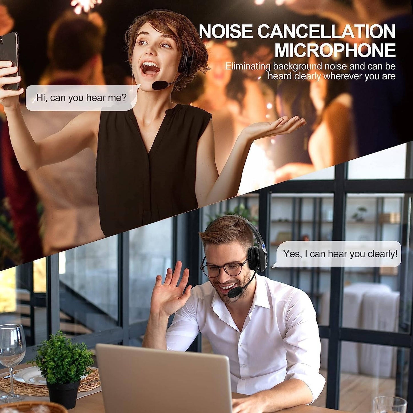 Trucker Headset, Noise Cancelling Bluetooth Wireless Headset with Microphone for Truck Drivers