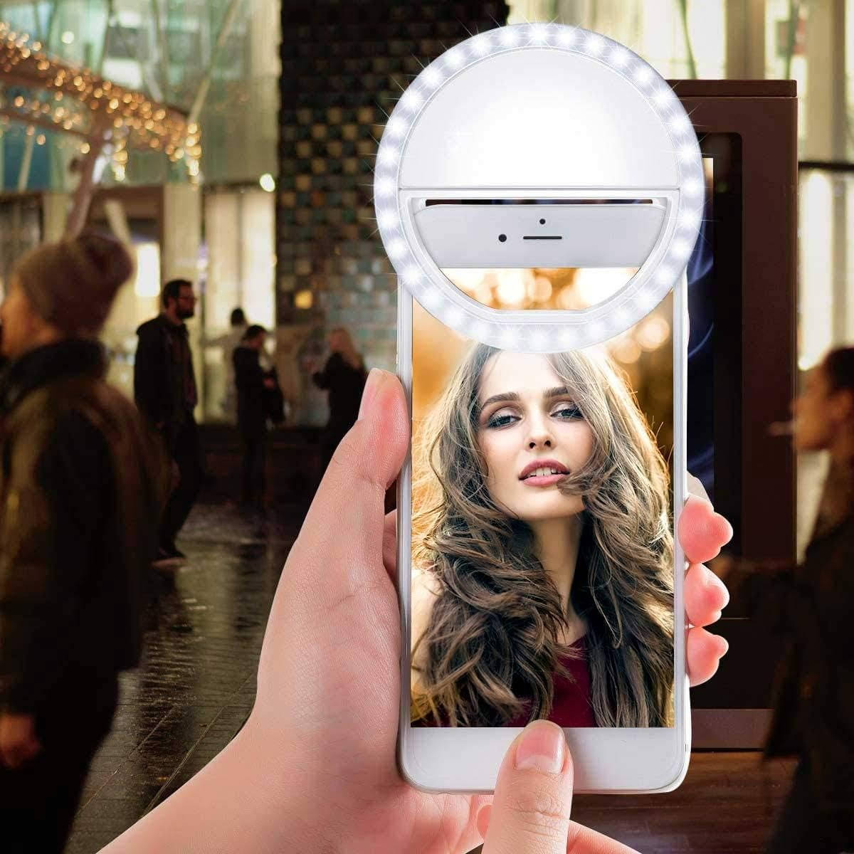 Portable Selfie Ring Light, Adjustable LED Lighting for Photos, Videos & Makeup