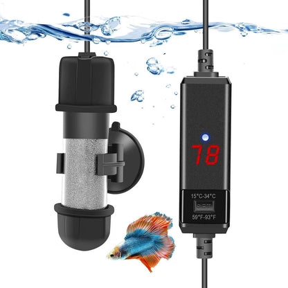 Aquarium Betta Heater, Submersible Fish Tank Heater 10W/25W/50W/100W with LED Digital Display for Freshwater and Saltwater