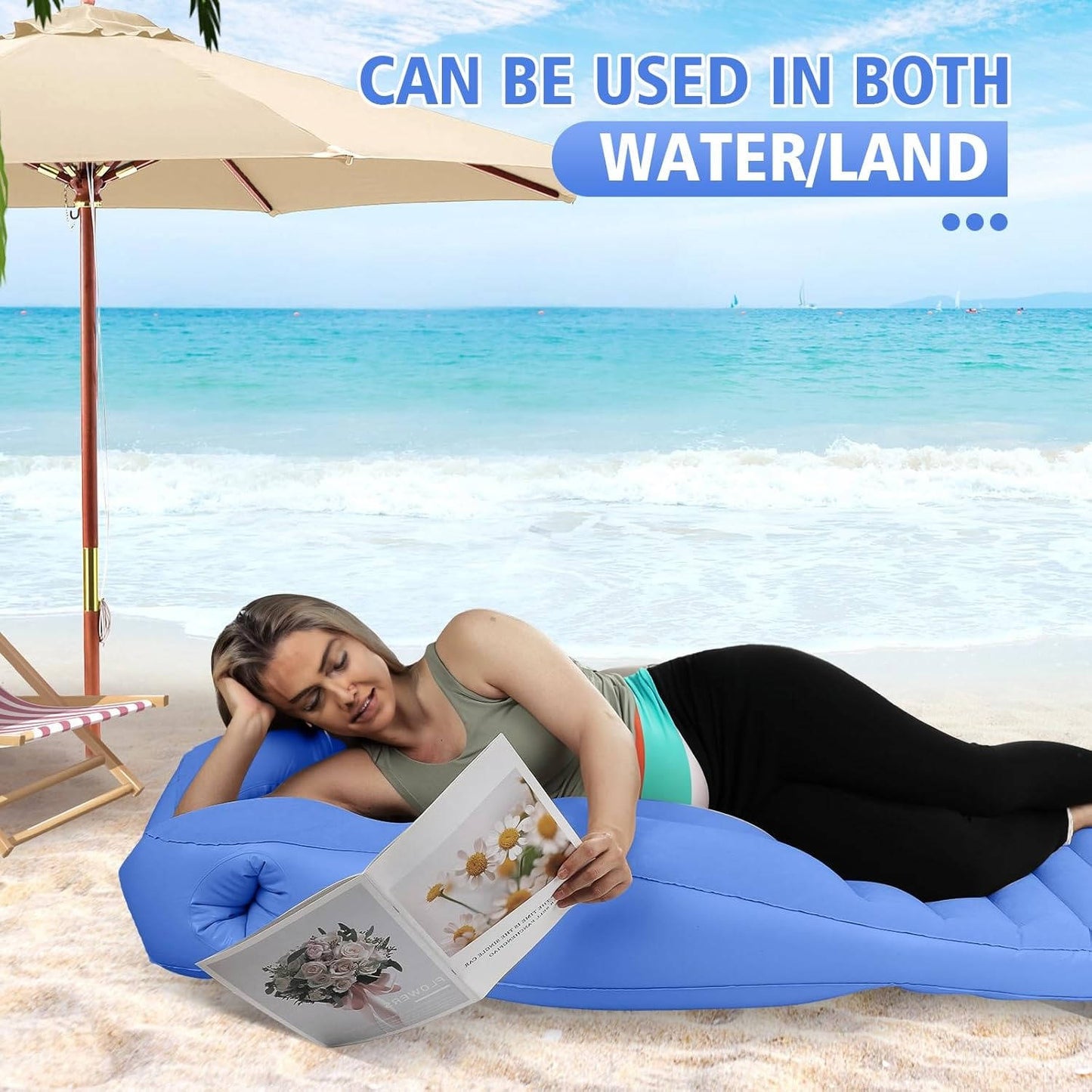 Inflatable Pregnancy Pillow with Belly Cutout and Dual Chamber Support, 65in