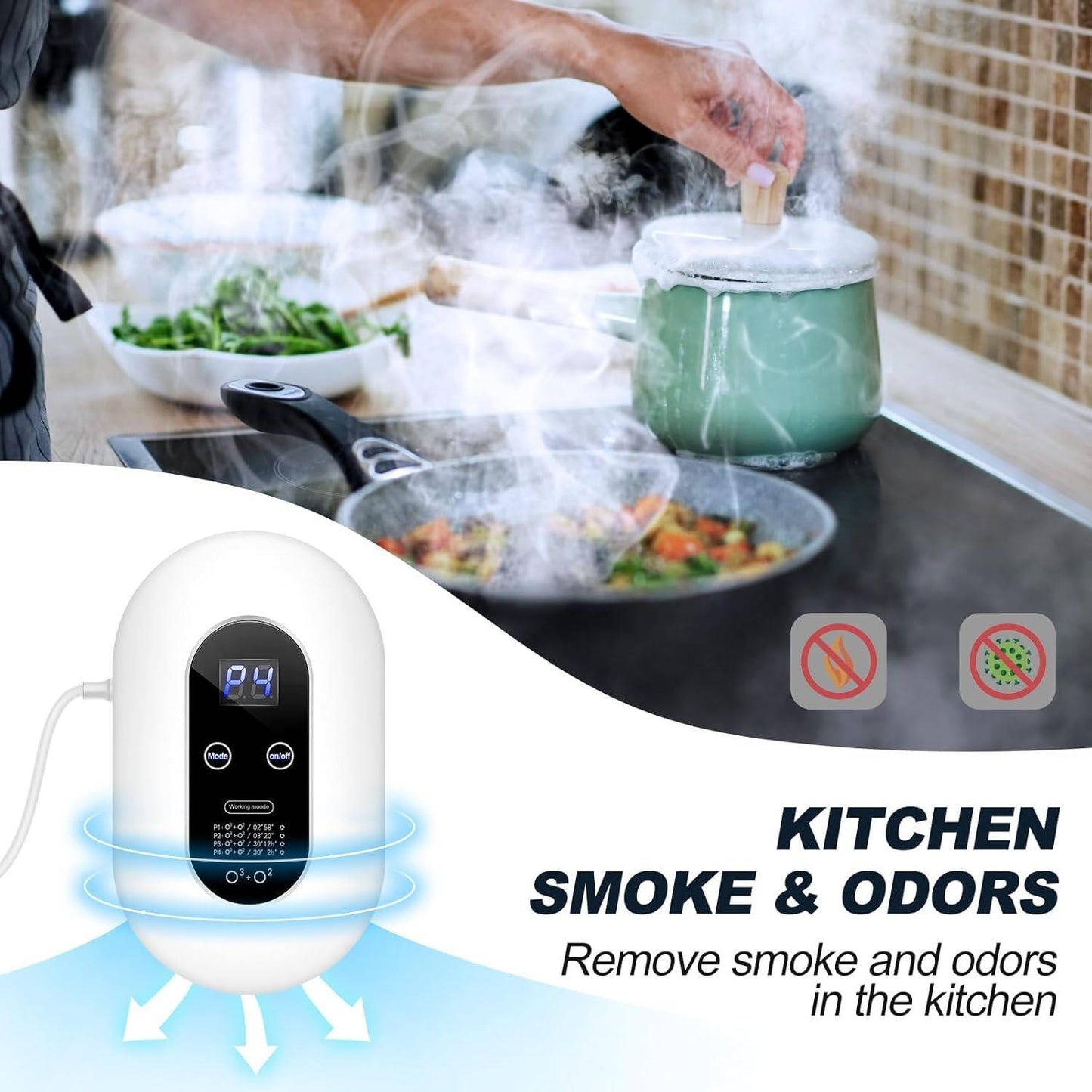 Plug In Odor Eliminator for Pets, 99% Cat Litter Deodorizer & Dog Poop Odor Removal