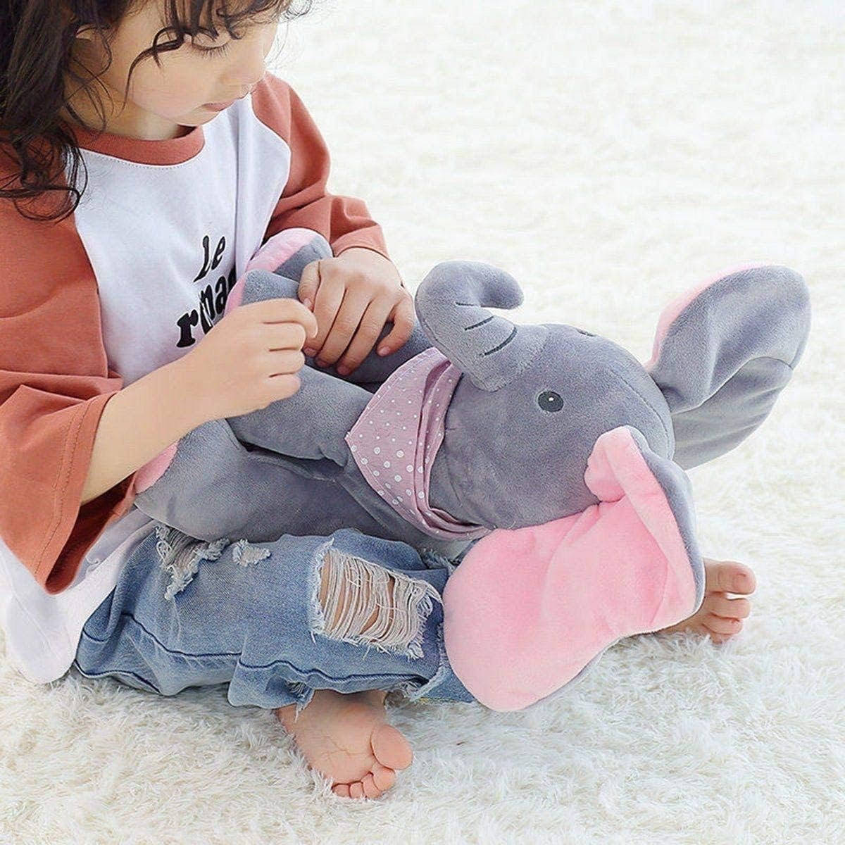 Interactive Plush Elephant with Peekaboo Action and Singing Sounds for Toddlers