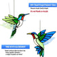 2 Pcs Hummingbird Stained Glass Window Hanging Suncatchers, Handmade Copper Foil Sun Catcher Decor