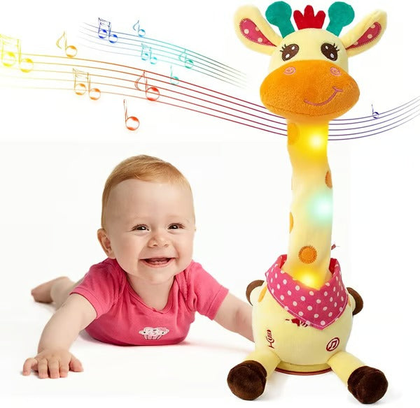 Interactive Plush Giraffe with Music and Voice-Mimic, 12in Rechargeable