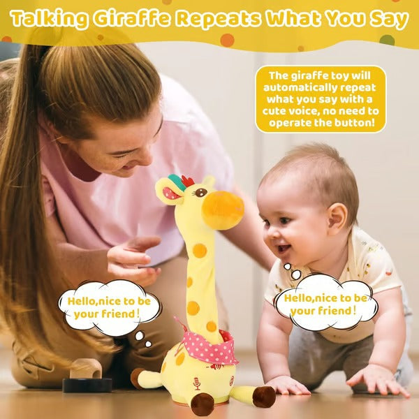 Interactive Plush Giraffe with Music and Voice-Mimic, 12in Rechargeable