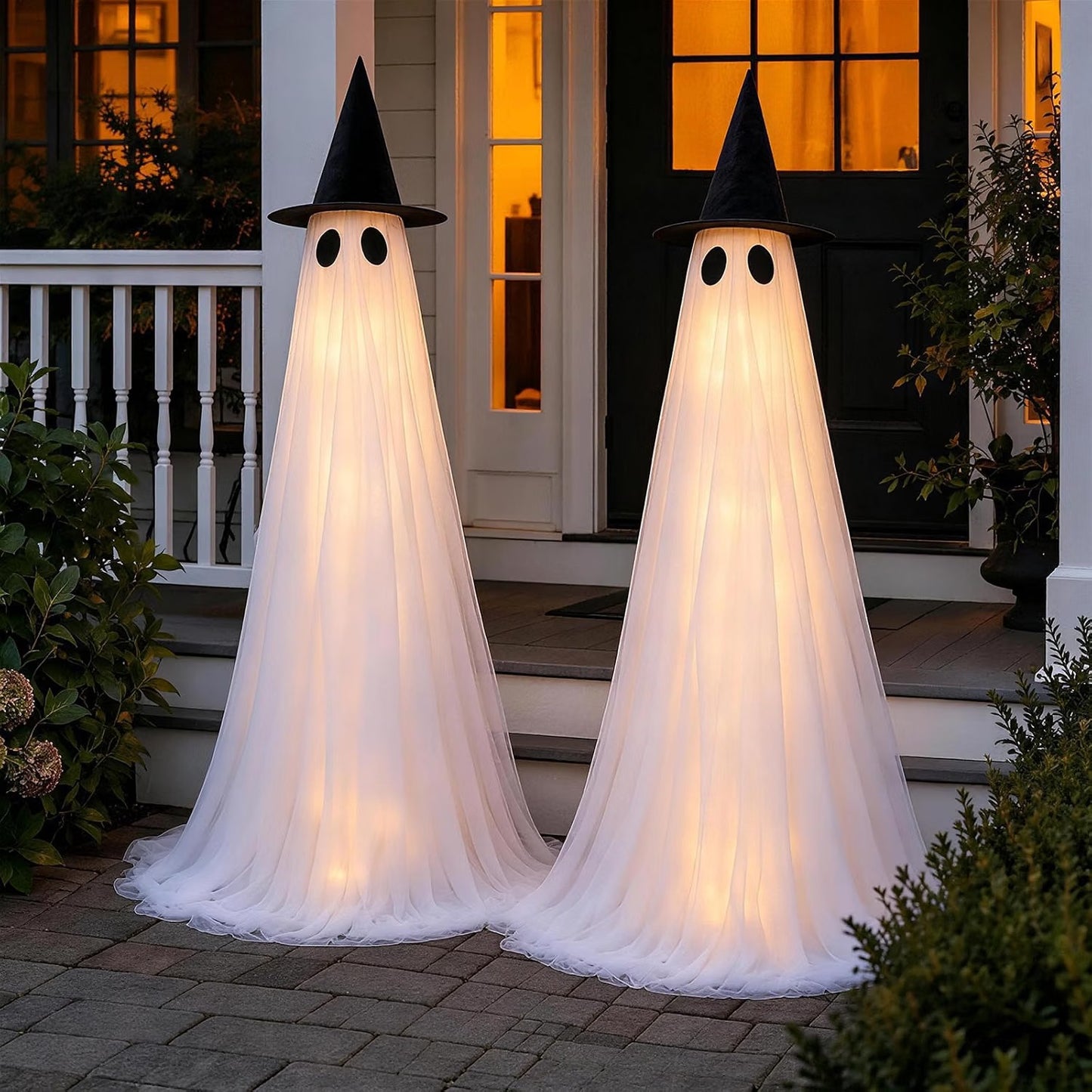 2 Pack 5 Ft Large Halloween Decorations Outdoor, Light Up Ghost Decor