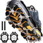 Ice Cleats for Shoes & Boots, 19 Stainless Steel Spikes, Anti Slip Snow Traction Grips for Hiking, Walking & Climbing