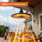 1500W Hanging Patio Heater, Outdoor Electric Infrared Ceiling Heater with Remote Control, Waterproof