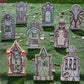 9 PCS 16 Inch Halloween Tombstones, Plastic Graveyard Headstones with 18 Metal Stakes for Outdoor Yard Lawn and Party Decor