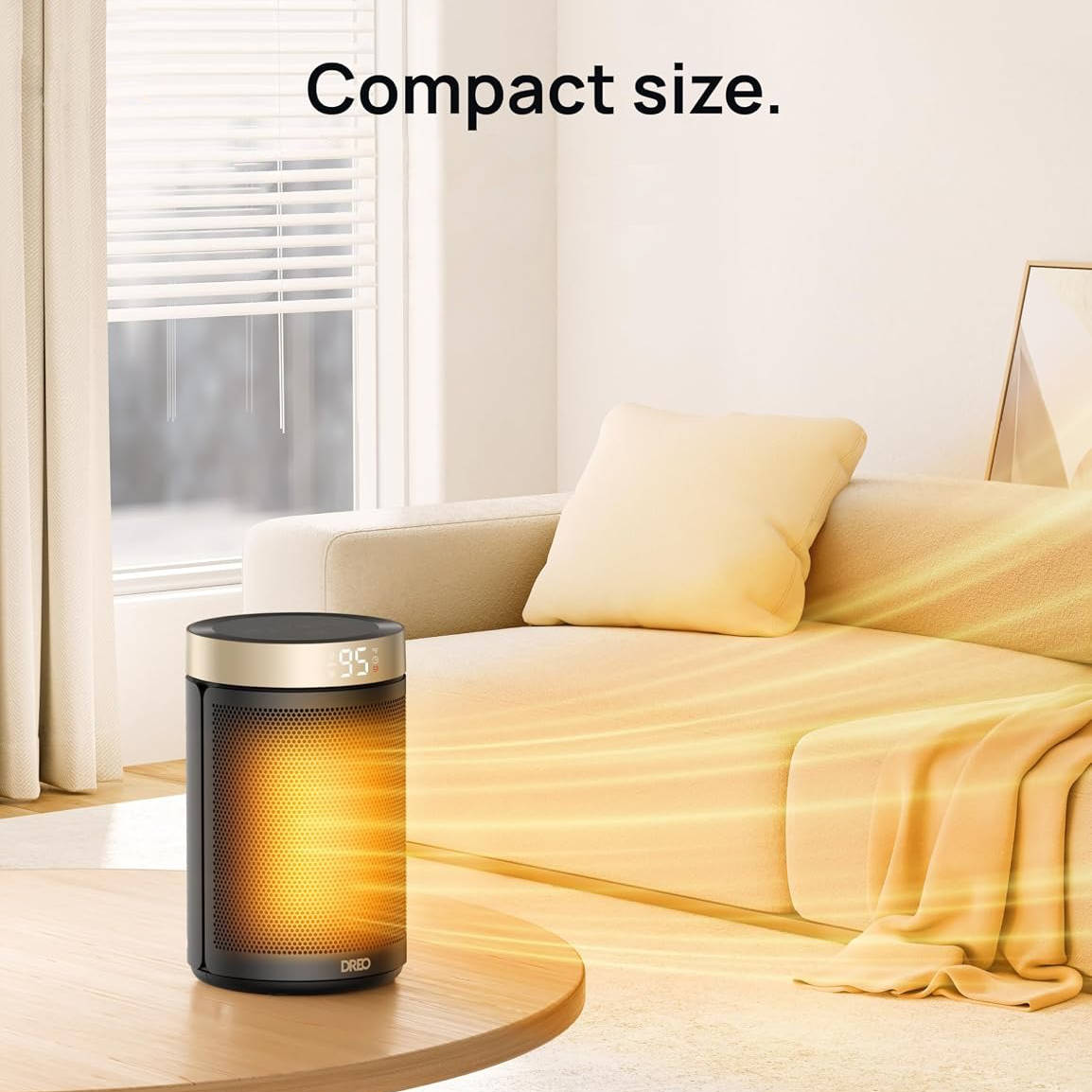 Portable Space Heater, Electric Indoor Heater with Adjustable Thermostat for Home, Office & Bedroom